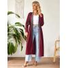 image:imageEkouaer Women Zipper Robe Long Sleeve Loungewear Lightweight Housecoat Full Length Nightgown with PocketsWine Red