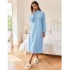 image:imageEkouaer Women Zipper Robe Long Sleeves House Coat Soft Bathrobe Sleepwear with Pockets Housecoat LoungewearAlight Blue
