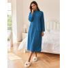 image:imageEkouaer Women Zipper Robe Long Sleeves House Coat Soft Bathrobe Sleepwear with Pockets Housecoat LoungewearAnavy