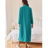 image:imageEkouaer Women Zipper Robe Long Sleeves House Coat Soft Bathrobe Sleepwear with Pockets Housecoat LoungewearAteal