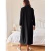 image:imageEkouaer Women Zipper Robe Long Sleeves House Coat Soft Bathrobe Sleepwear with Pockets Housecoat LoungewearBlack
