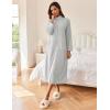 image:imageEkouaer Women Zipper Robe Long Sleeves House Coat Soft Bathrobe Sleepwear with Pockets Housecoat LoungewearLight Gray