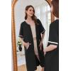 image:imageEkouaer Women Zipper Robe Short Sleeve Duster Housecoat Short Bathrobes Zip Front Nightgown with Pockets S3XLBlack