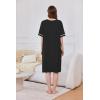 image:imageEkouaer Women Zipper Robe Short Sleeve Duster Housecoat Short Bathrobes Zip Front Nightgown with Pockets S3XLBlack