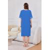 image:imageEkouaer Women Zipper Robe Short Sleeve Duster Housecoat Short Bathrobes Zip Front Nightgown with Pockets S3XLBlue