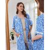 image:imageEkouaer Women Zipper Robe Short Sleeve Duster Housecoat Short Bathrobes Zip Front Nightgown with Pockets S3XLBlue Floral