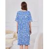 image:imageEkouaer Women Zipper Robe Short Sleeve Duster Housecoat Short Bathrobes Zip Front Nightgown with Pockets S3XLBlue Floral