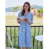 image:imageEkouaer Women Zipper Robe Short Sleeve Duster Housecoat Short Bathrobes Zip Front Nightgown with Pockets S3XLBlue Floral