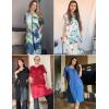 image:imageEkouaer Women Zipper Robe Short Sleeve Duster Housecoat Short Bathrobes Zip Front Nightgown with Pockets S3XLCherry Blossoms