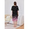 image:imageEkouaer Women Zipper Robe Short Sleeve Duster Housecoat Short Bathrobes Zip Front Nightgown with Pockets S3XLCherry Blossoms