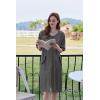 image:imageEkouaer Women Zipper Robe Short Sleeve Duster Housecoat Short Bathrobes Zip Front Nightgown with Pockets S3XLDark Gray