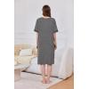 image:imageEkouaer Women Zipper Robe Short Sleeve Duster Housecoat Short Bathrobes Zip Front Nightgown with Pockets S3XLDark Gray