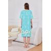 image:imageEkouaer Women Zipper Robe Short Sleeve Duster Housecoat Short Bathrobes Zip Front Nightgown with Pockets S3XLGreen Floral