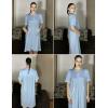 image:imageEkouaer Women Zipper Robe Short Sleeve Duster Housecoat Short Bathrobes Zip Front Nightgown with Pockets S3XLLight Blue