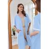 image:imageEkouaer Women Zipper Robe Short Sleeve Duster Housecoat Short Bathrobes Zip Front Nightgown with Pockets S3XLLight Blue