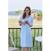 image:imageEkouaer Women Zipper Robe Short Sleeve Duster Housecoat Short Bathrobes Zip Front Nightgown with Pockets S3XLLight Blue