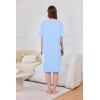 image:imageEkouaer Women Zipper Robe Short Sleeve Duster Housecoat Short Bathrobes Zip Front Nightgown with Pockets S3XLLight Blue
