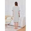 image:imageEkouaer Women Zipper Robe Short Sleeve Duster Housecoat Short Bathrobes Zip Front Nightgown with Pockets S3XLLight Grey