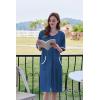 image:imageEkouaer Women Zipper Robe Short Sleeve Duster Housecoat Short Bathrobes Zip Front Nightgown with Pockets S3XLNavy