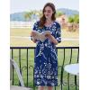 image:imageEkouaer Women Zipper Robe Short Sleeve Duster Housecoat Short Bathrobes Zip Front Nightgown with Pockets S3XLNavy Floral