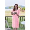 image:imageEkouaer Women Zipper Robe Short Sleeve Duster Housecoat Short Bathrobes Zip Front Nightgown with Pockets S3XLPink