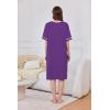 image:imageEkouaer Women Zipper Robe Short Sleeve Duster Housecoat Short Bathrobes Zip Front Nightgown with Pockets S3XLPurple