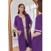 image:imageEkouaer Women Zipper Robe Short Sleeve Duster Housecoat Short Bathrobes Zip Front Nightgown with Pockets S3XLPurple