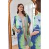 image:imageEkouaer Women Zipper Robe Short Sleeve Duster Housecoat Short Bathrobes Zip Front Nightgown with Pockets S3XLTie Dye Blue