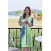 image:imageEkouaer Women Zipper Robe Short Sleeve Duster Housecoat Short Bathrobes Zip Front Nightgown with Pockets S3XLTie Dye Blue