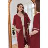 image:imageEkouaer Women Zipper Robe Short Sleeve Duster Housecoat Short Bathrobes Zip Front Nightgown with Pockets S3XLWine Red