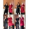 image:imageEkouaer Women Zipper Robe Short Sleeve Duster Housecoat Short Bathrobes Zip Front Nightgown with Pockets S3XLWine Red