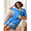 image:imageEkouaer Women Zipper Robe Short Sleeves House Coat Zipper Front Bathrobe Sleepwear with Pockets Housecoat NightgownFloral Blue