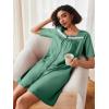image:imageEkouaer Women Zipper Robe Short Sleeves House Coat Zipper Front Bathrobe Sleepwear with Pockets Housecoat NightgownGray Green