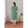 image:imageEkouaer Women Zipper Robe Short Sleeves House Coat Zipper Front Bathrobe Sleepwear with Pockets Housecoat NightgownGray Green