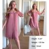 image:imageEkouaer Women Zipper Robe Short Sleeves House Coat Zipper Front Bathrobe Sleepwear with Pockets Housecoat NightgownGray Purple