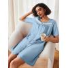 image:imageEkouaer Women Zipper Robe Short Sleeves House Coat Zipper Front Bathrobe Sleepwear with Pockets Housecoat NightgownLight Blue