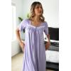image:imageEkouaer Women Zipper Robe Short Sleeves House Coat Zipper Front Bathrobe Sleepwear with Pockets Housecoat NightgownLilac