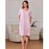image:imageEkouaer Women Zipper Robe Short Sleeves House Coat Zipper Front Bathrobe Sleepwear with Pockets Housecoat NightgownPink