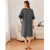 image:imageEkouaer Women Zipper Robe Short Striped Sleeves Lightweight Robes Color Block Bathrobe Soft Sleepwear with Pockets S3XLDark Grey