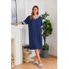 image:imageEkouaer Women Zipper Robe Short Striped Sleeves Lightweight Robes Color Block Bathrobe Soft Sleepwear with Pockets S3XLDeep Blue