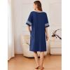 image:imageEkouaer Women Zipper Robe Short Striped Sleeves Lightweight Robes Color Block Bathrobe Soft Sleepwear with Pockets S3XLDeep Blue