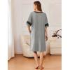 image:imageEkouaer Women Zipper Robe Short Striped Sleeves Lightweight Robes Color Block Bathrobe Soft Sleepwear with Pockets S3XLGrey