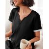 image:imageEkouaer Women Zipper Robe Waffle Short Sleeve Bathrobes Lightweight Knee Length Housecoat with Pockets S3XLBlack