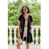image:imageEkouaer Women Zipper Robe Waffle Short Sleeve Bathrobes Lightweight Knee Length Housecoat with Pockets S3XLBlack