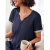 image:imageEkouaer Women Zipper Robe Waffle Short Sleeve Bathrobes Lightweight Knee Length Housecoat with Pockets S3XLDeep Navy Waffle