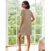 image:imageEkouaer Women Zipper Robe Waffle Short Sleeve Bathrobes Lightweight Knee Length Housecoat with Pockets S3XLKhaki