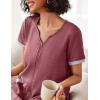 image:imageEkouaer Women Zipper Robe Waffle Short Sleeve Bathrobes Lightweight Knee Length Housecoat with Pockets S3XLRosy Gray Purple