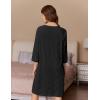 image:imageEkouaer Women Zipper Robes 34 Sleeve Ribbed Knit Bathrobe Lightweight Knee Length Loungewear Housecoat with Pockets S3XLBlack