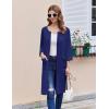 image:imageEkouaer Women Zipper Robes 34 Sleeve Ribbed Knit Bathrobe Lightweight Knee Length Loungewear Housecoat with Pockets S3XLDark Blue