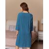 image:imageEkouaer Women Zipper Robes 34 Sleeve Ribbed Knit Bathrobe Lightweight Knee Length Loungewear Housecoat with Pockets S3XLDuck Blue